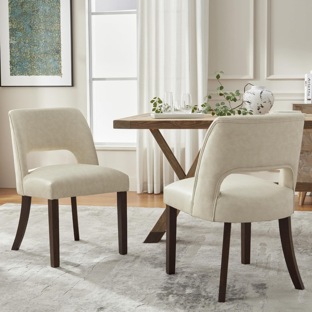 Modern Set of 4 with Rubberwood Legs, Beige