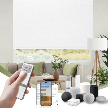100% Blackout Motorized Blinds with Remote, Custom Roller Shades
