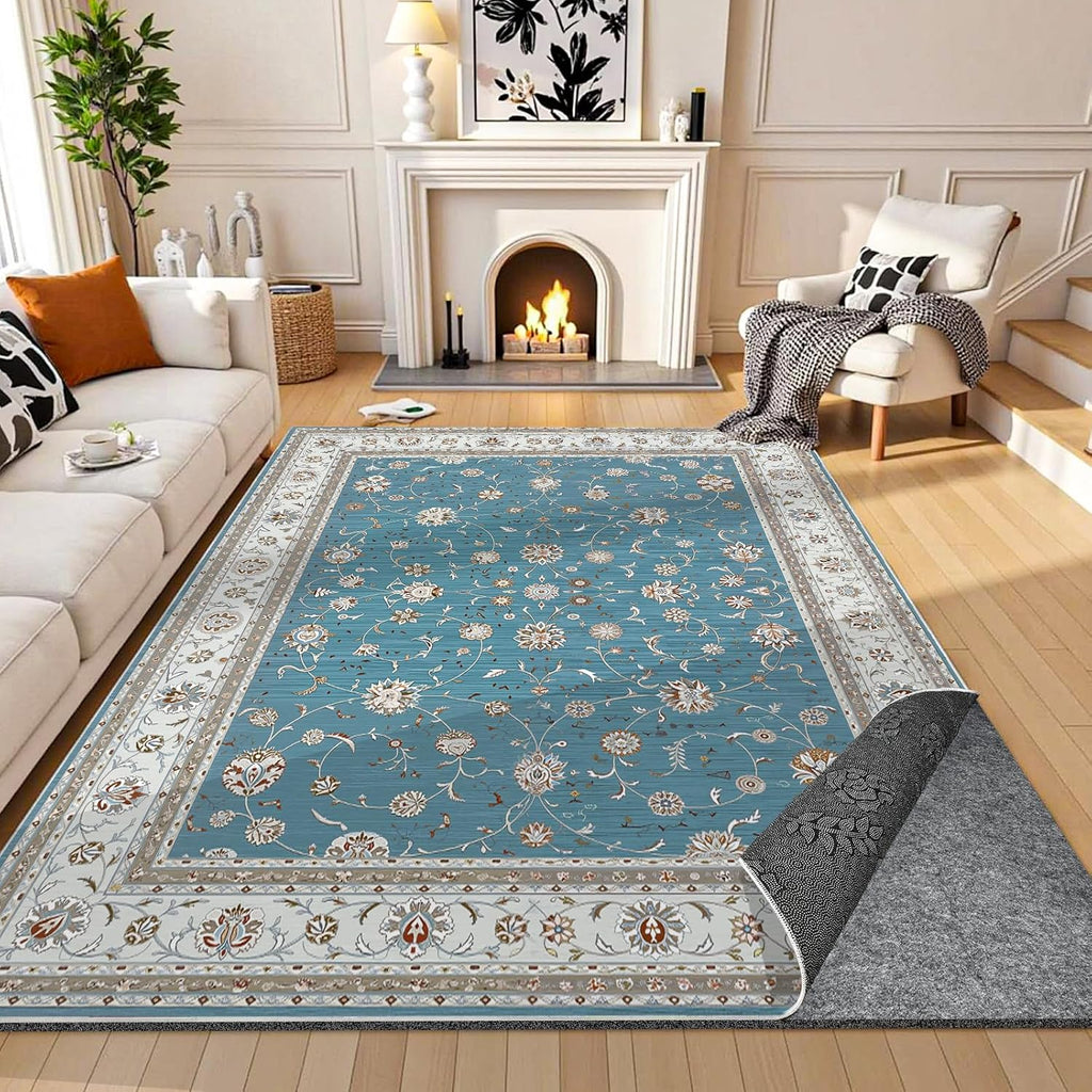Waterproof Rug Pad 8x10 Ft, Under Area Carpet Padding, Non Slip Felt Rug Pads for Hardwood Floors, Protective