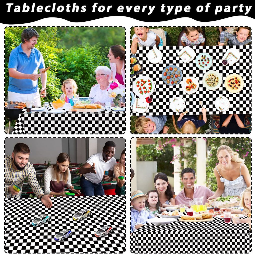 Black and White Checkered Tablecloth Roll 52 in x 100 Ft with Slide Cutter Black Checkered Table Cloth Roll Picnic