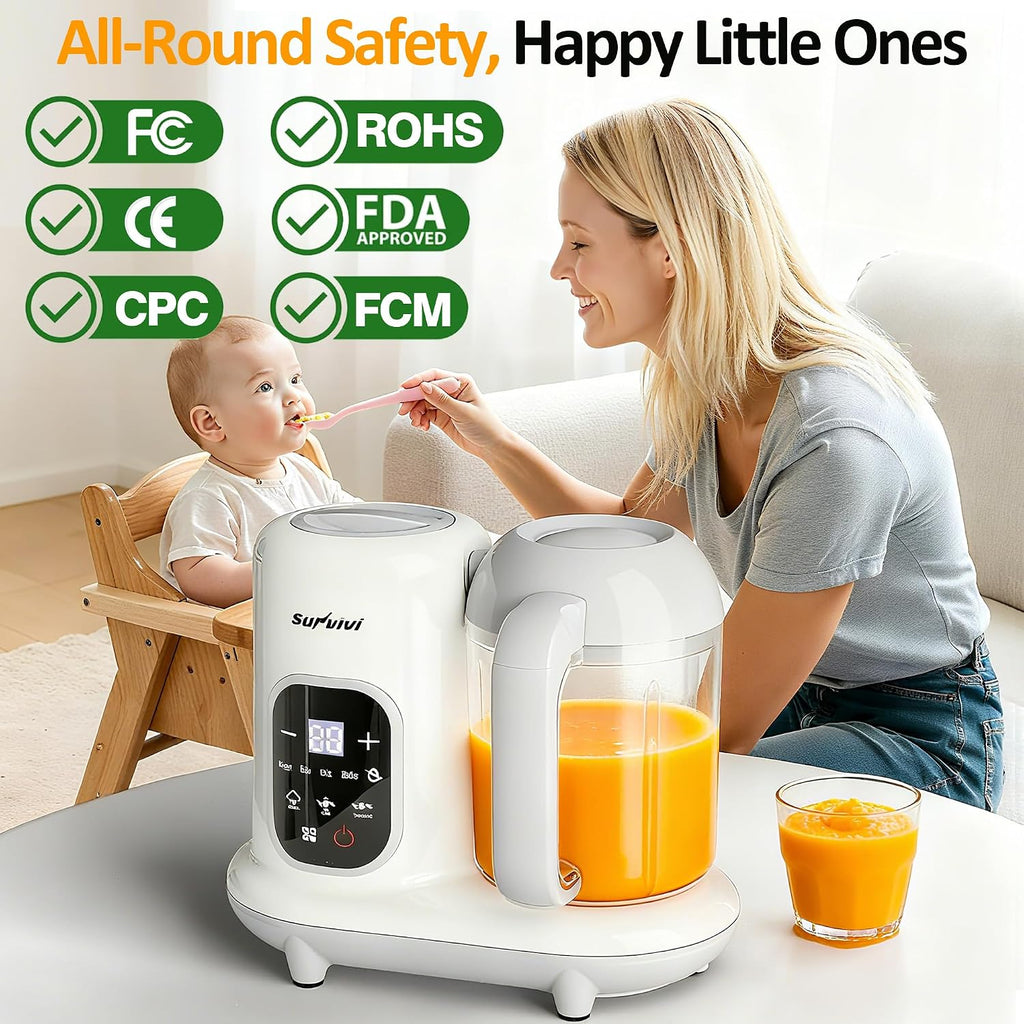 Baby Food Maker: All-in-one Baby Food Processor with Steam, Heating, Unfreeze, Blender, Electric Blender and Food