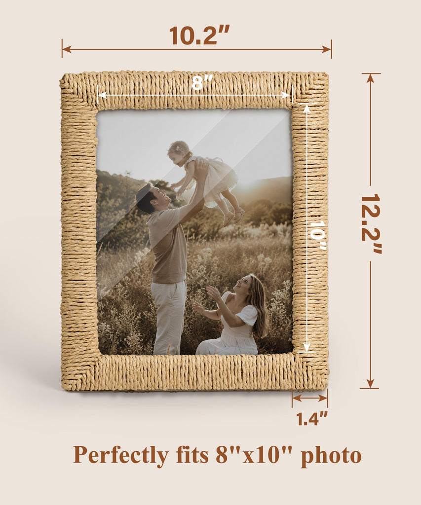 Boho 8x10 Picture Frame Rattan 8 x 10 Photo Frame
