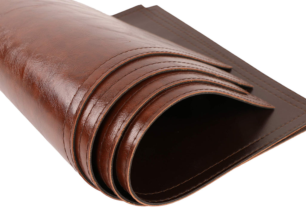 Waterproof PU Placemats, Faux Leather Dining Table Mat, Set of 4, Easy to Wipe Off Scrub Vinyl Mat, Heat & Stain