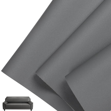 Faux Leather Fabric for Upholstery: Smooth 54"x36" Grey Leather