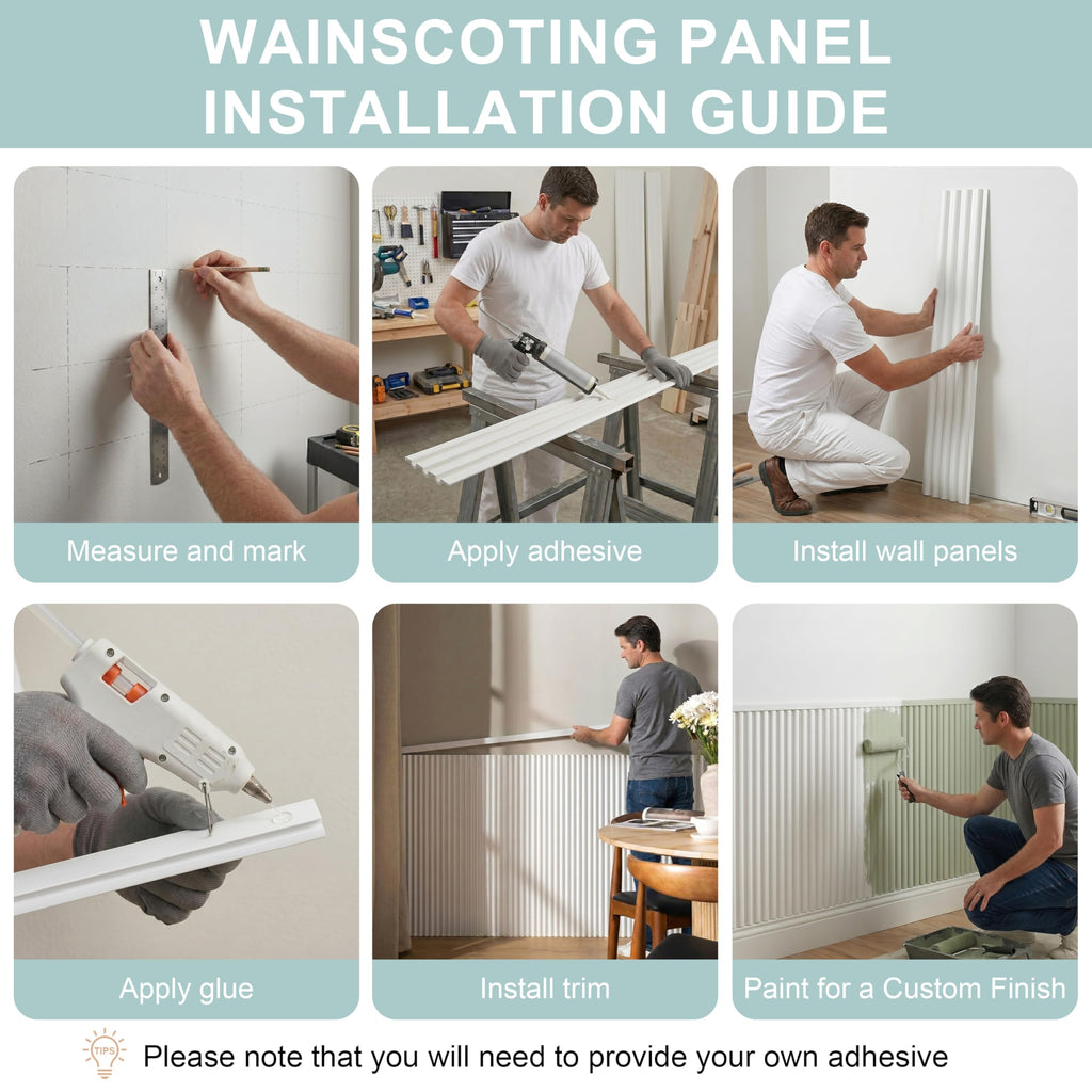 17PCS Wainscoting Panels Board and Batten Wall Panel kit Cover 22.43 Sq.Ft