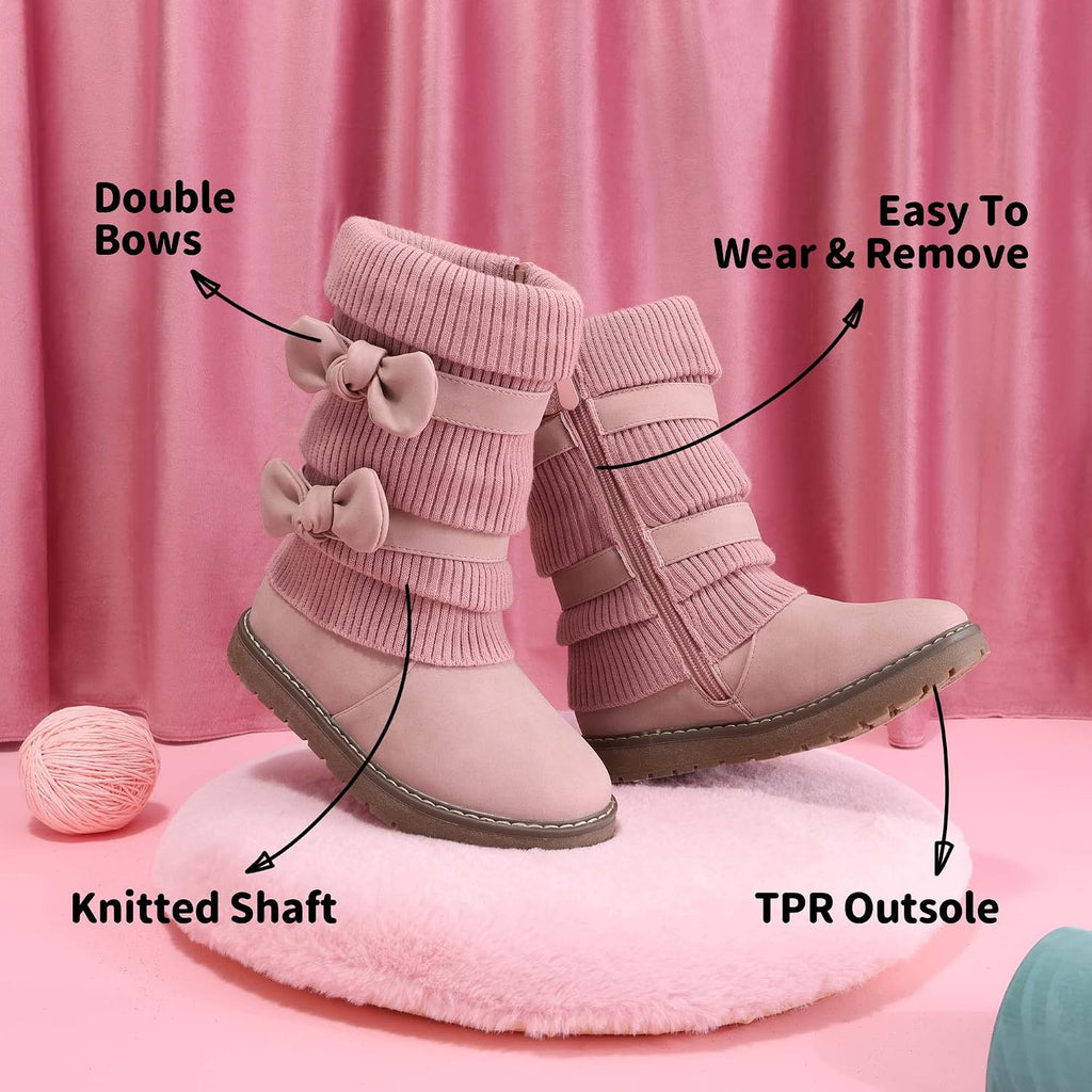 Girls Winter Mid Calf Snow Boots