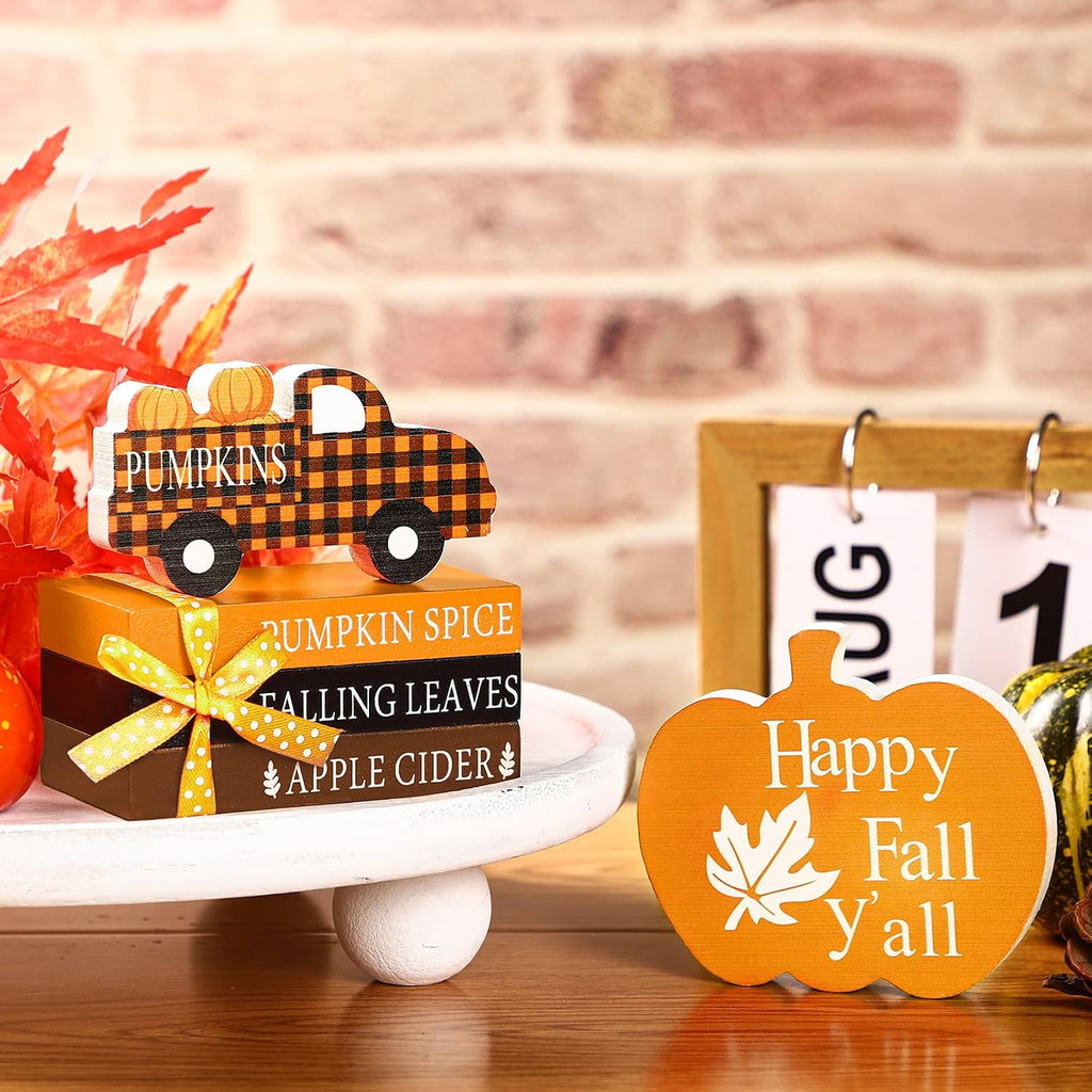 Fall Decorations, Fall Pumpkin Table Decor - Set of 5