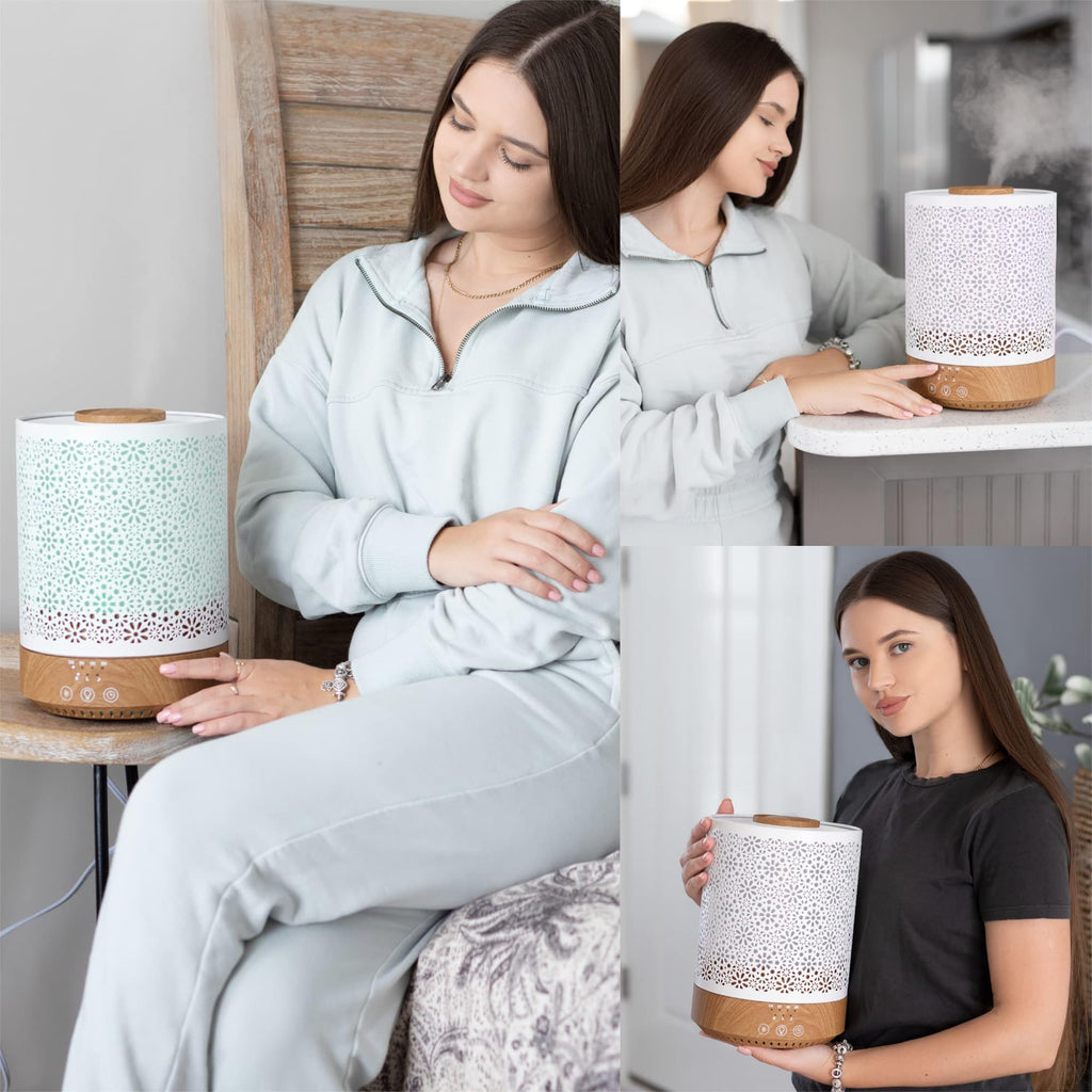 2500 ML Humidifier with Essential Oil Diffuser Décor Wood Grain