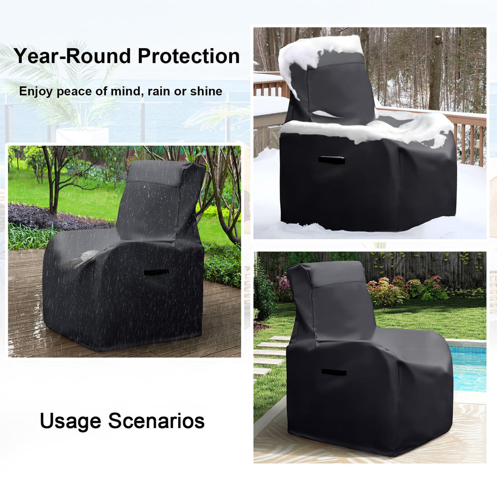 Patio Chair Cover Waterproof, Outdoor Furniture Storage Cover for All Weather Protection (Black)