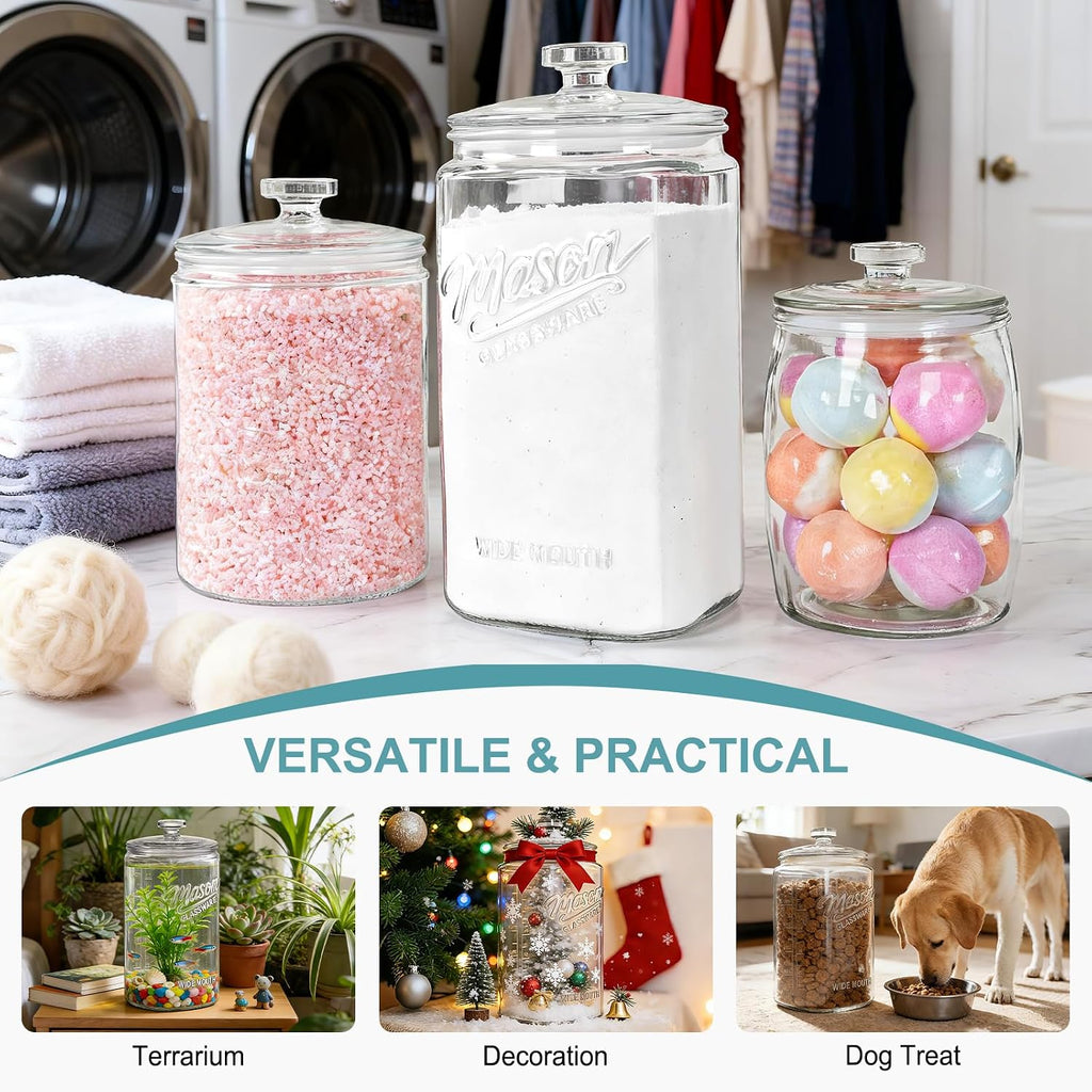 Gallon Cookie Jars, Sourdough Starter Jar with Lids - Set of 2
