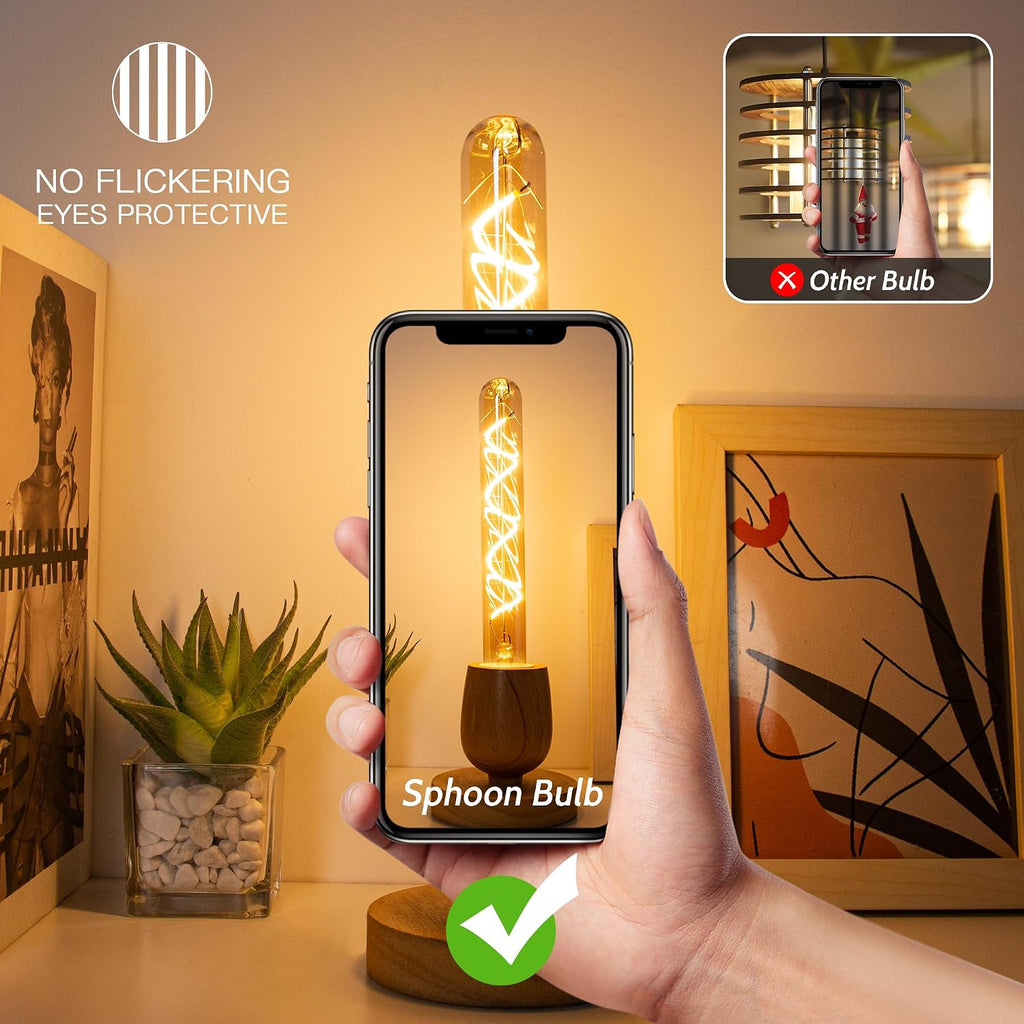 T10 E26 LED Bulbs 6W 60w, 8.9IN Dimmable 2700K,Tubular Edison Light Bulbs