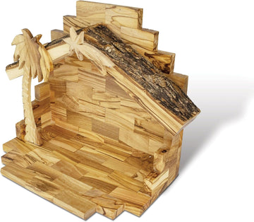 Olive Wood Nativity Set from Bethlehem - Intricately Hand Carved Wooden Nativity Set from the Holy Land with Small