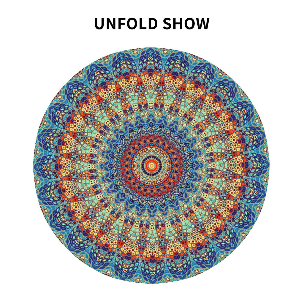 Mandala Round Tablecloth 60 Inch Waterproof Rustic Colorful Boho Tablecloths Fabric Farmhouse Table Cloth Decorative