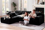 Homguava Modular Sectional Couches for Living Room,105" Cloud Couch with L-Shape Chaise,Comfy Sofa Living Room Couch