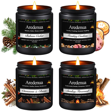 Christmas Candles Set, 4 Pack Winter Candle Scented, 28 oz