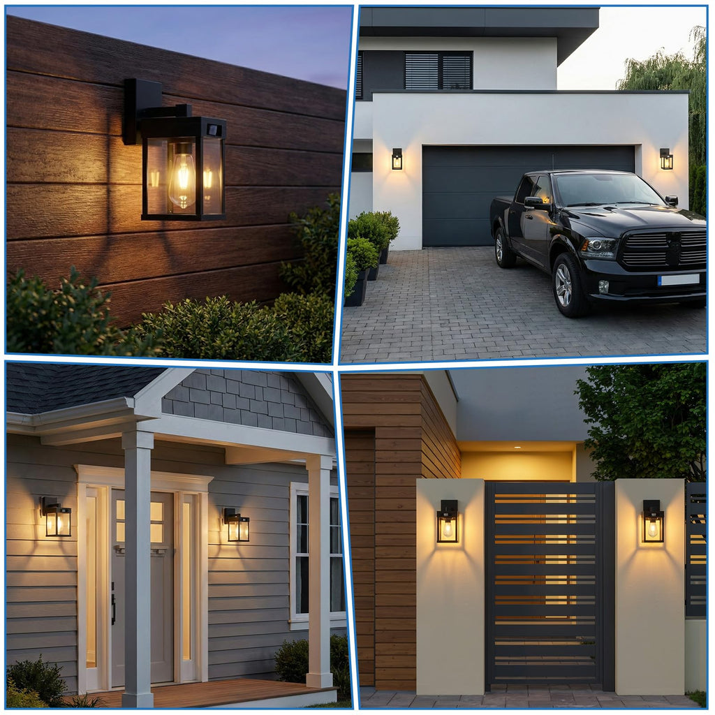 Solar Wall Lanterns Outdoor with 3 Lighting Modes & Motion Sensor, 2 Pack