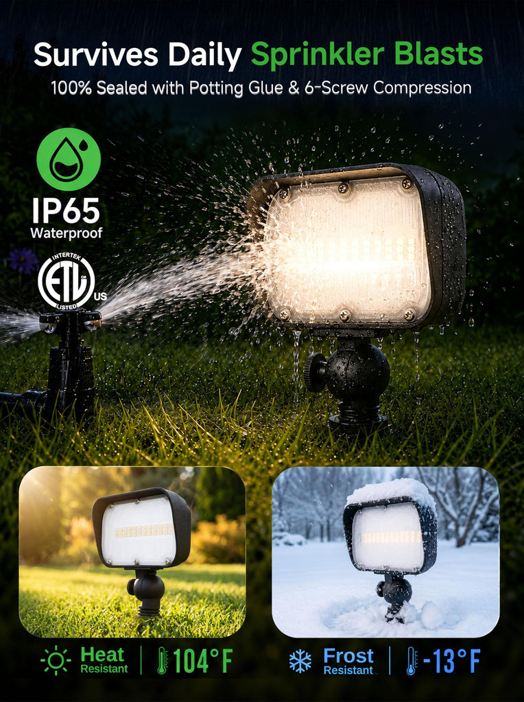 Low Voltage Landscape Flood Light, 12W 12V, 3000K Black, 1 Pack