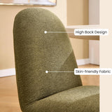 Swivel Dining Chairs Set of 2, Mid Century Modern High Back Chenille Upholstered Dining Room Chairs Kitchen