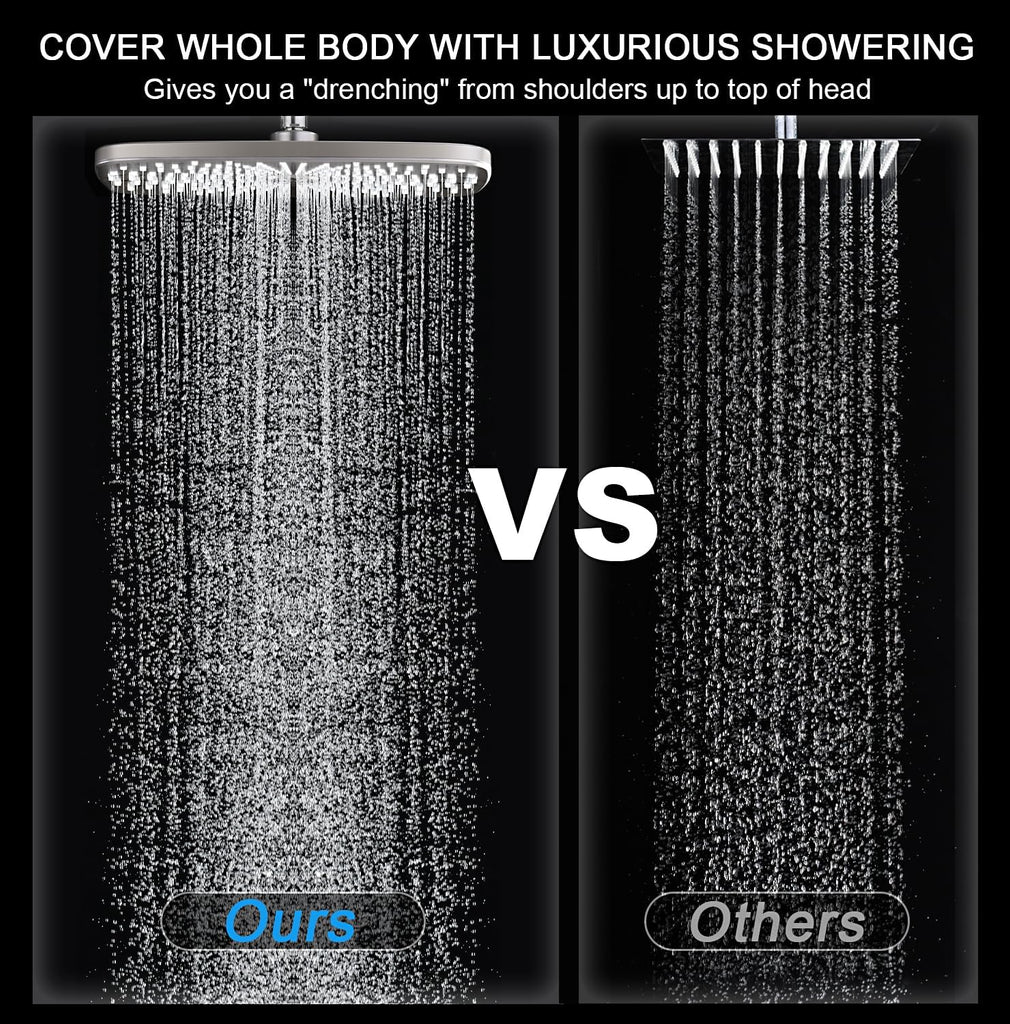 High Pressure Rain Shower Head: Upgrade Shower Heads with Handheld Spray Combo with Fixed Showerhead and 10 Sprays