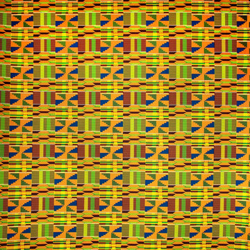 Canvas Waterproof Printed Kente African Print Fabric (Yellow)