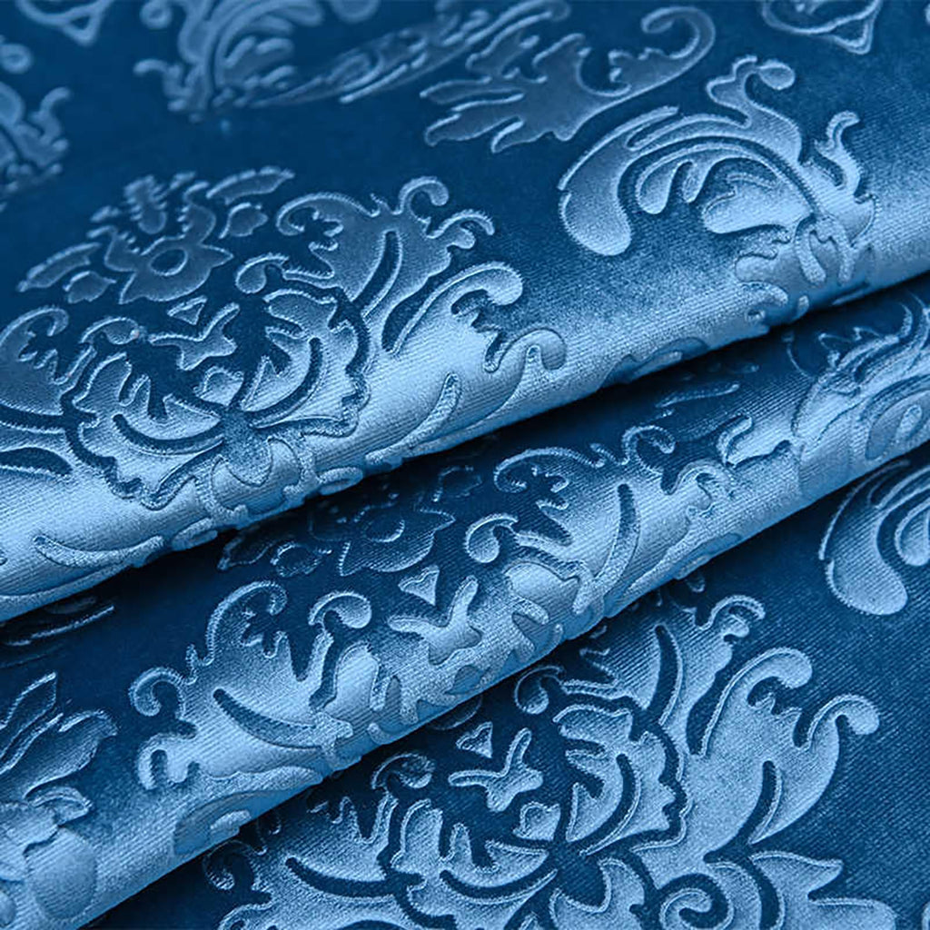 Soft Velvet Fabric By The Meter 145cm 57'' Wide, Embossing Floral Pattern Velour Material Upholstery Drapery Fabrics