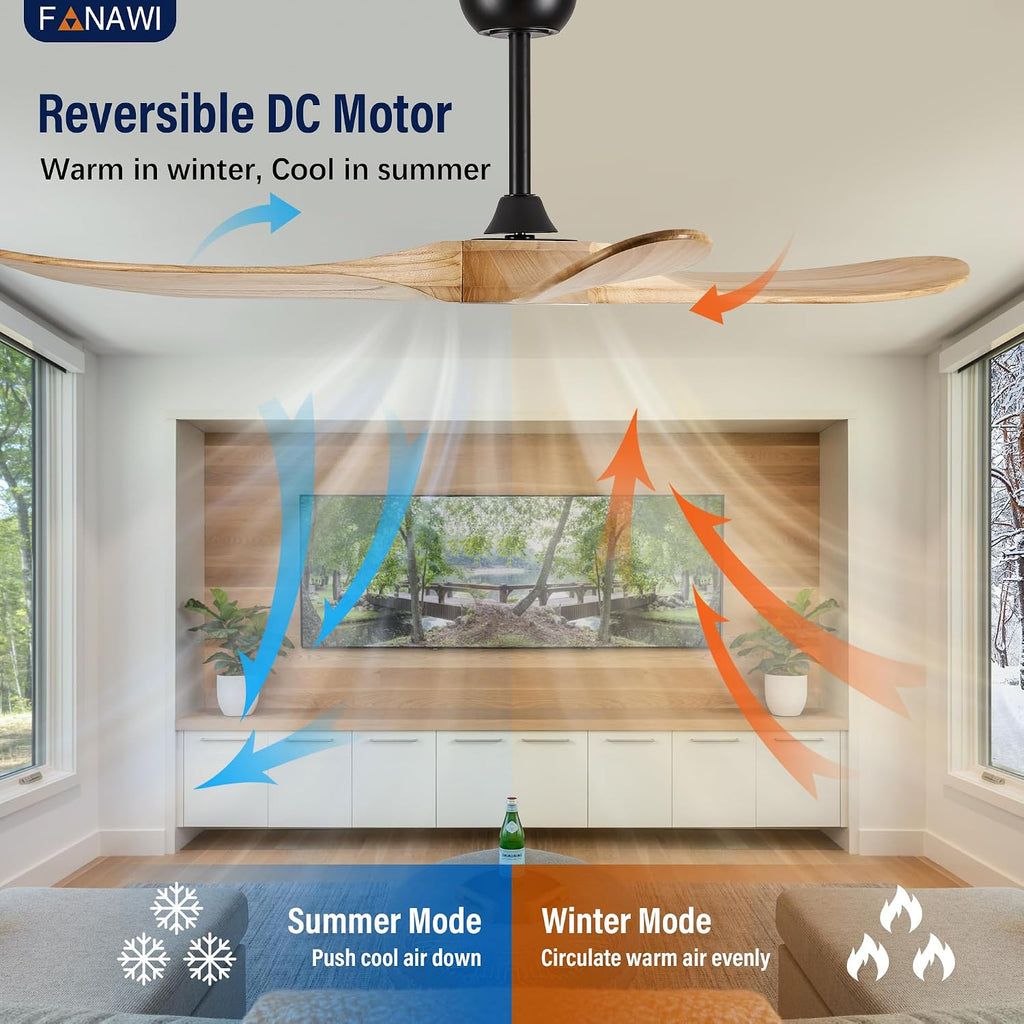 Inspired Maverick Style 60" wood ceiling fan, Matte Black