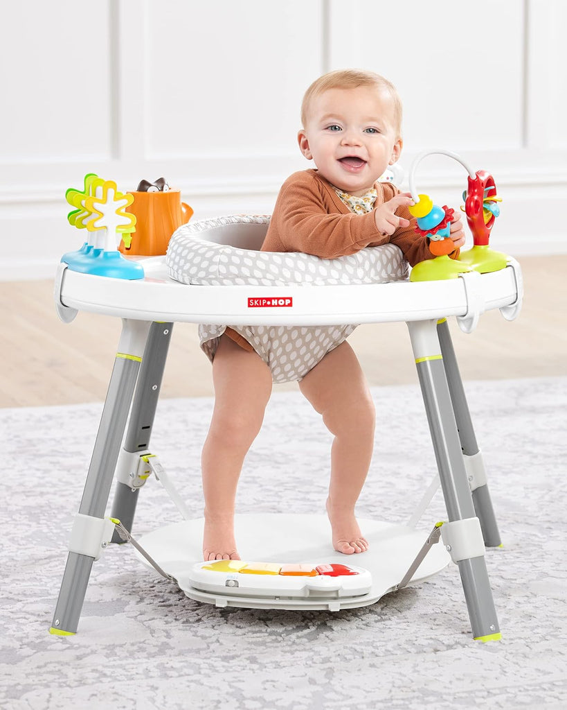 Baby High Chair 4-in-1 Convertible & Activity Center Play Table with Cruise & Bounce Features, 4mo+