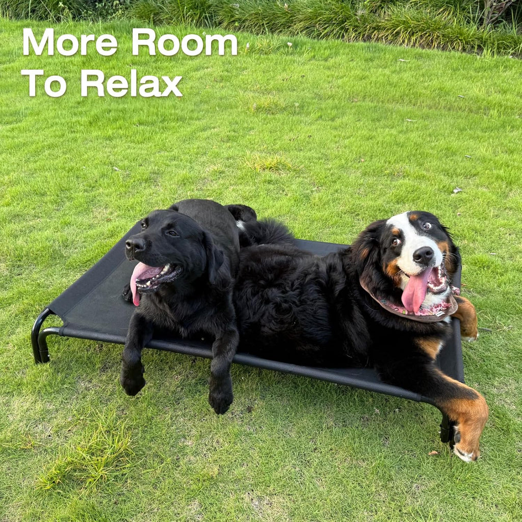 Raised Dog Bed for Large Dogs, Heavy Duty Washable Dog Bed for Indoor Outdoor Use, Extra Large Dog Cot with Dual-Tube