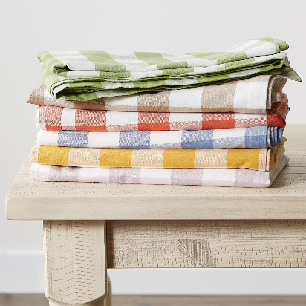 Stone Buffalo Check Tablecloth, 60x84 Cotton Farmhouse Rectangular