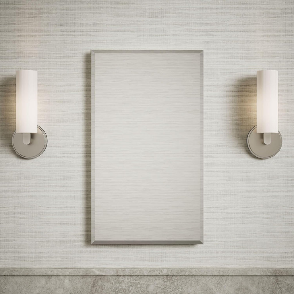 CB-CLC1526FS Frameless Bathroom Mirror Medicine Cabinet, Single Door, Rectangular Beveled Edge Frame, Bathroom