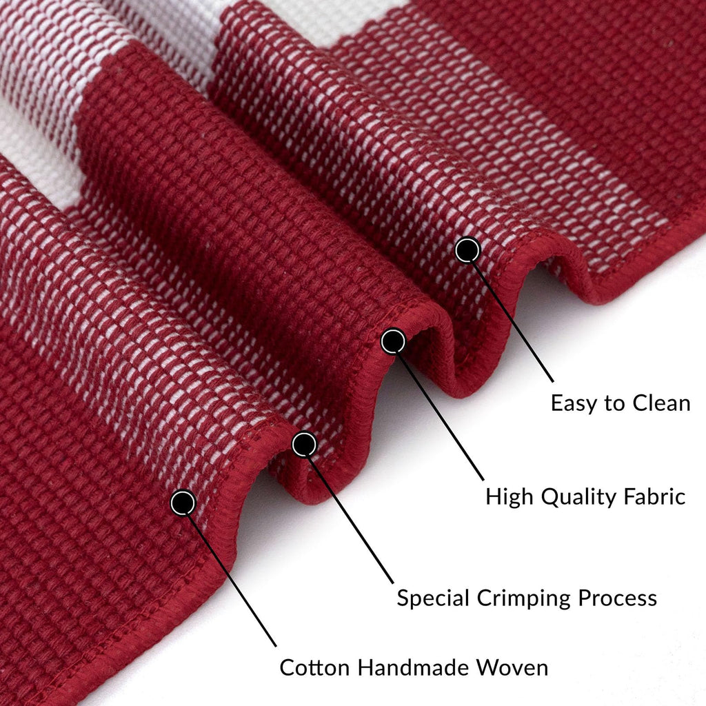 Christmas Buffalo Plaid Runner Rug 2x6, Washable, Red White
