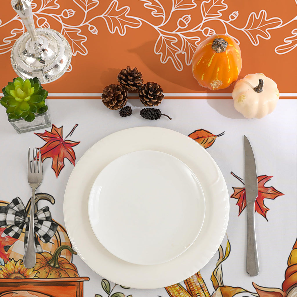 Fall Tablecloth 60x84 Inch Rectangle - Fall Decor Fade Resistant