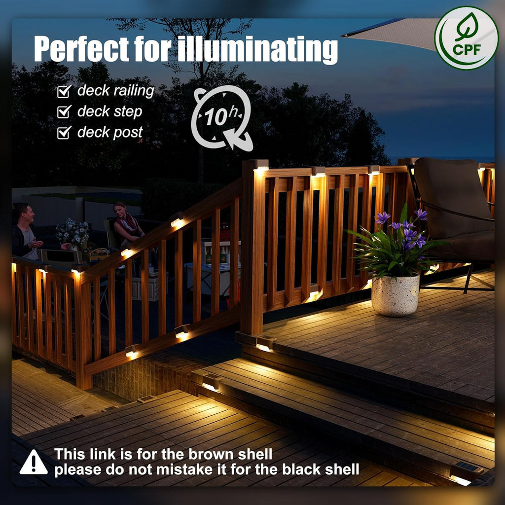 Solar Deck Lights Outdoor 16 Pack,Step Light Waterproof,Warm White