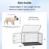 Collapsible Dog Crate for Small Dogs - 30 inch Escape Proof Metal Dog Kennel with Double Door