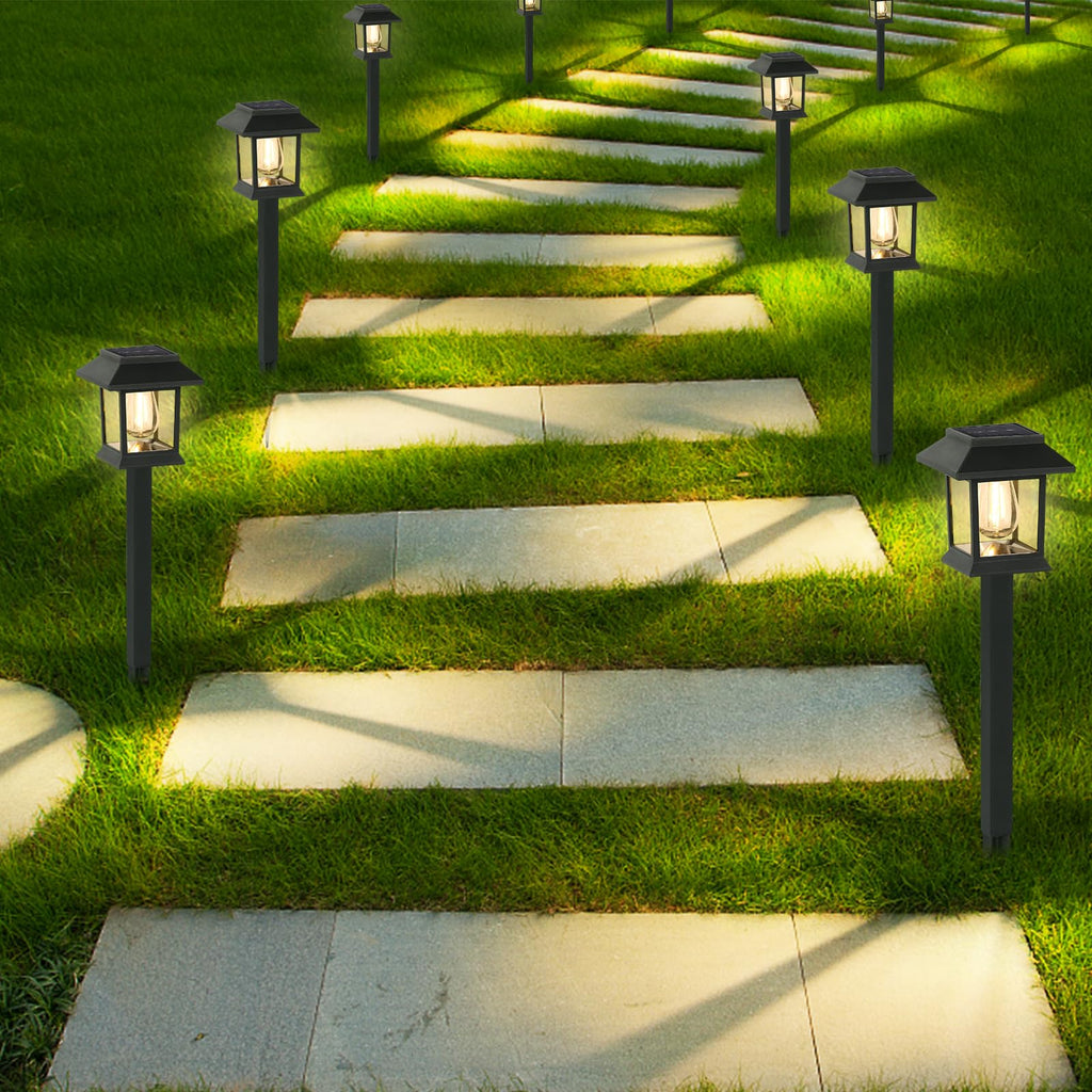 Solar Lights Outdoor,12 Pack 3000K Waterproof Auto On/Off Solar Pathway Lights for Your Garden, Landscape, Path