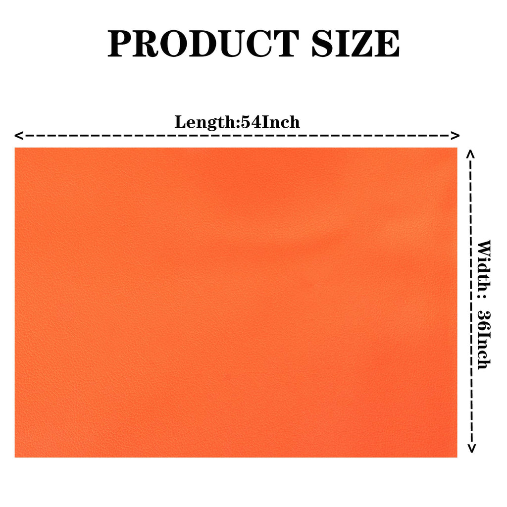 Marine Vinyl Faux Leather Sheet 54"x36" Durable Fabric for Upholstery, Home Decor, and DIY Sewing Projects (Orange, 1