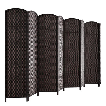 Room Divider Panel, 8 Panel Partition Room Dividers, Dark Mocha