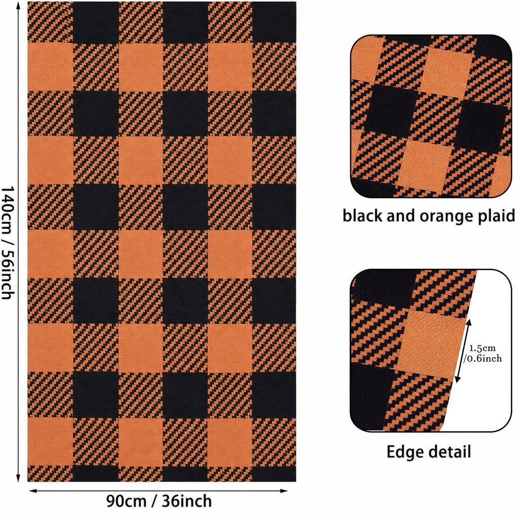 Buffalo Plaid Fabric 56x36 in Cotton Halloween Fall Decor