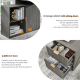 67" Modern L Shaped Desk with Storage Cabinet & Drawers, Wood Home Office Desk with Power Outlets