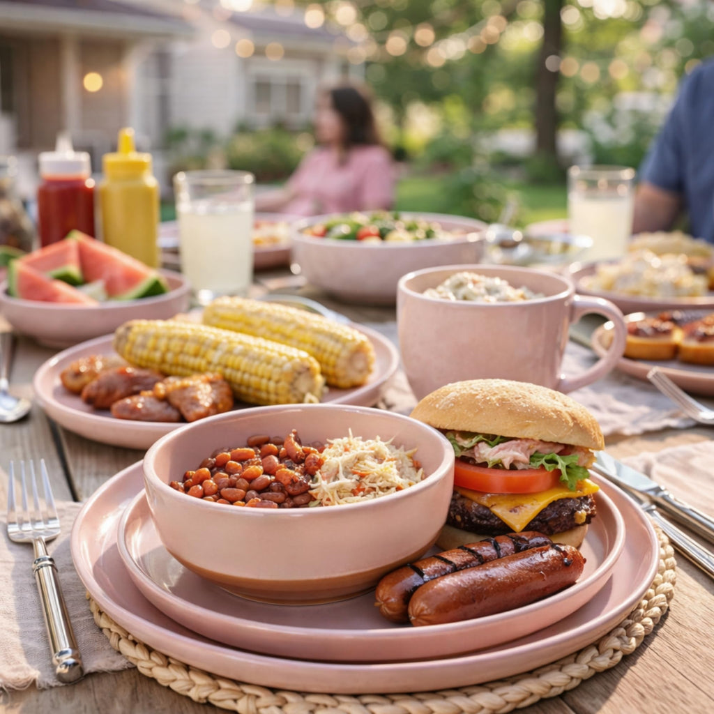 Dinnerware Sets for 4, 12 Pieces Ceramic Plates and Bowls Set