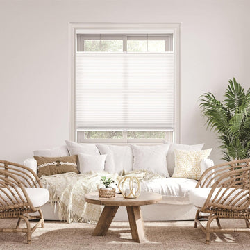 Cordless 1.5" Light Filtering Top Down Bottom Up Cellular Shade, 70" W x 48" H, White