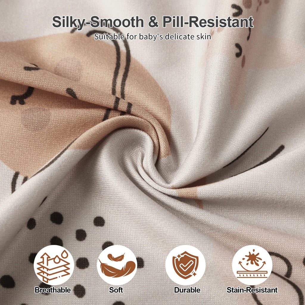 Baby Crib Sheets 2 Pack for Boys and Girls Fit for Standard Crib Toddler Mattress Breathable Soft Microfiber Baby