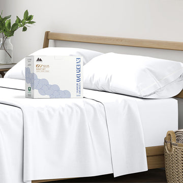 Organic Cotton California King Sheets, 16" Deep Pocket, White