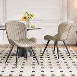 Dining Chairs Set of 2 Modern Fabric Dining Room Chairs Upholstered Dining Chairs with Thick Cushions Metal Legs