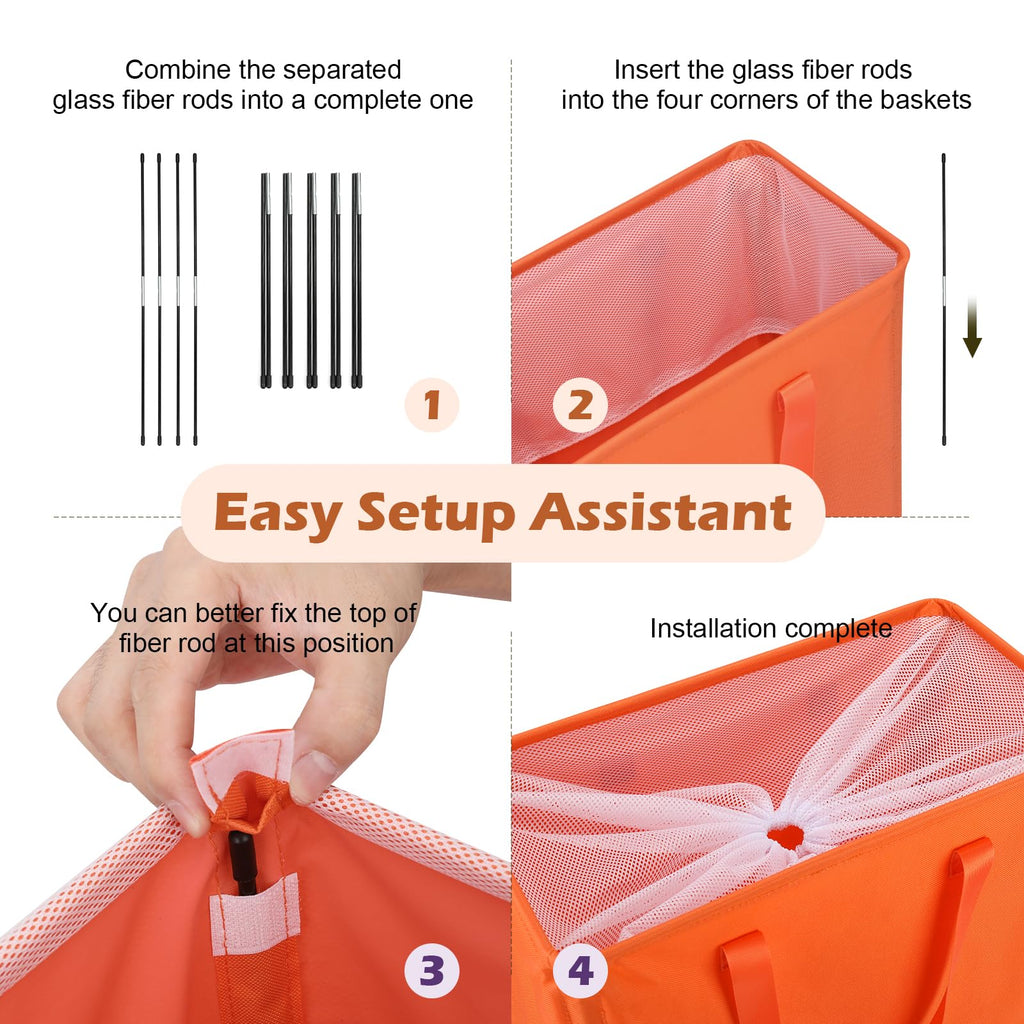 Slim Laundry Hamper Handles Collapsible Laundry Basket Thin Dirty Clothes Basket Narrow Laundry Bag Foldable Dirty