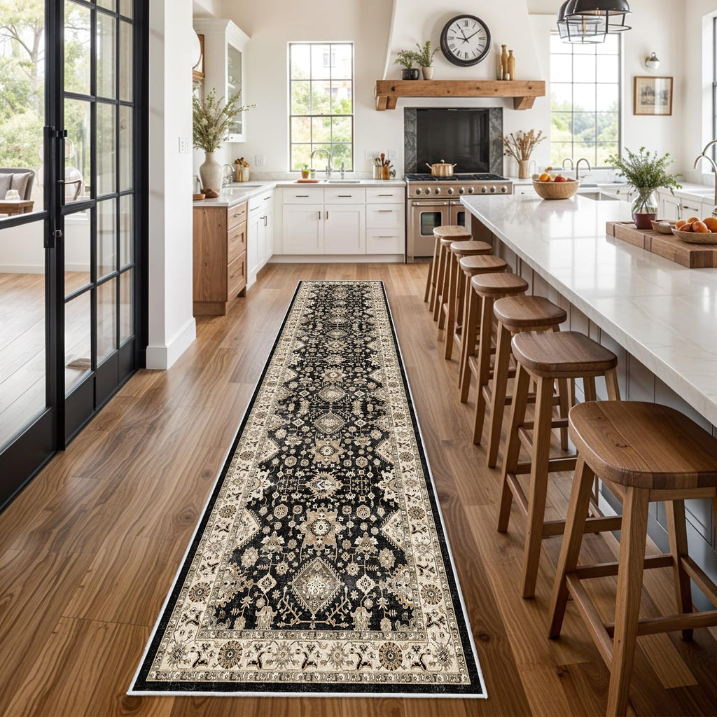 Washable Hallway Runner Rug 3x12: Non Slip Runner Rugs with Rubber Backing