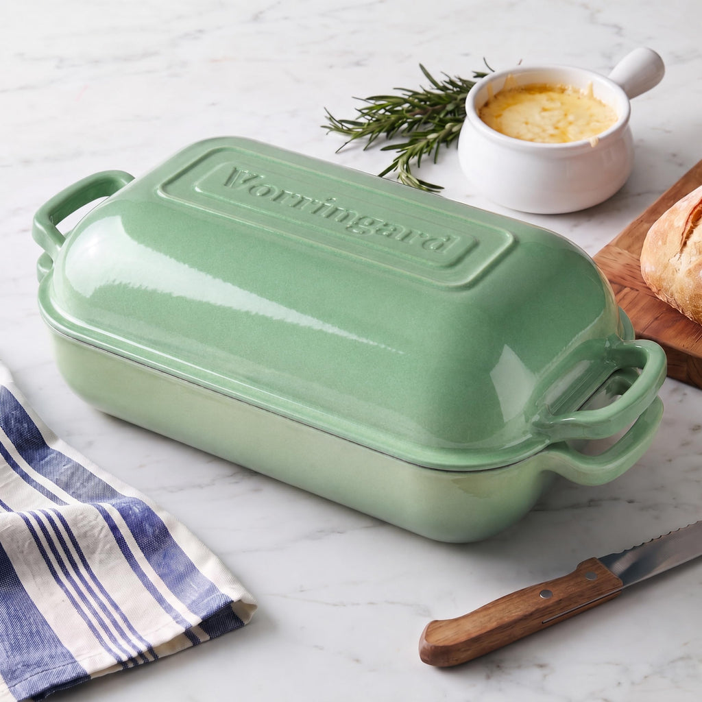 Large Cast Iron Dutch Oven Dome Pot with Lid, Enameled Bread Oven, Bread Pan made Sourdough Bread Baking, 6QT