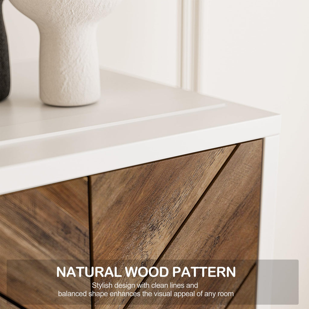 68" Harper TV Stand with 36" Electric Fireplace - White Ebony