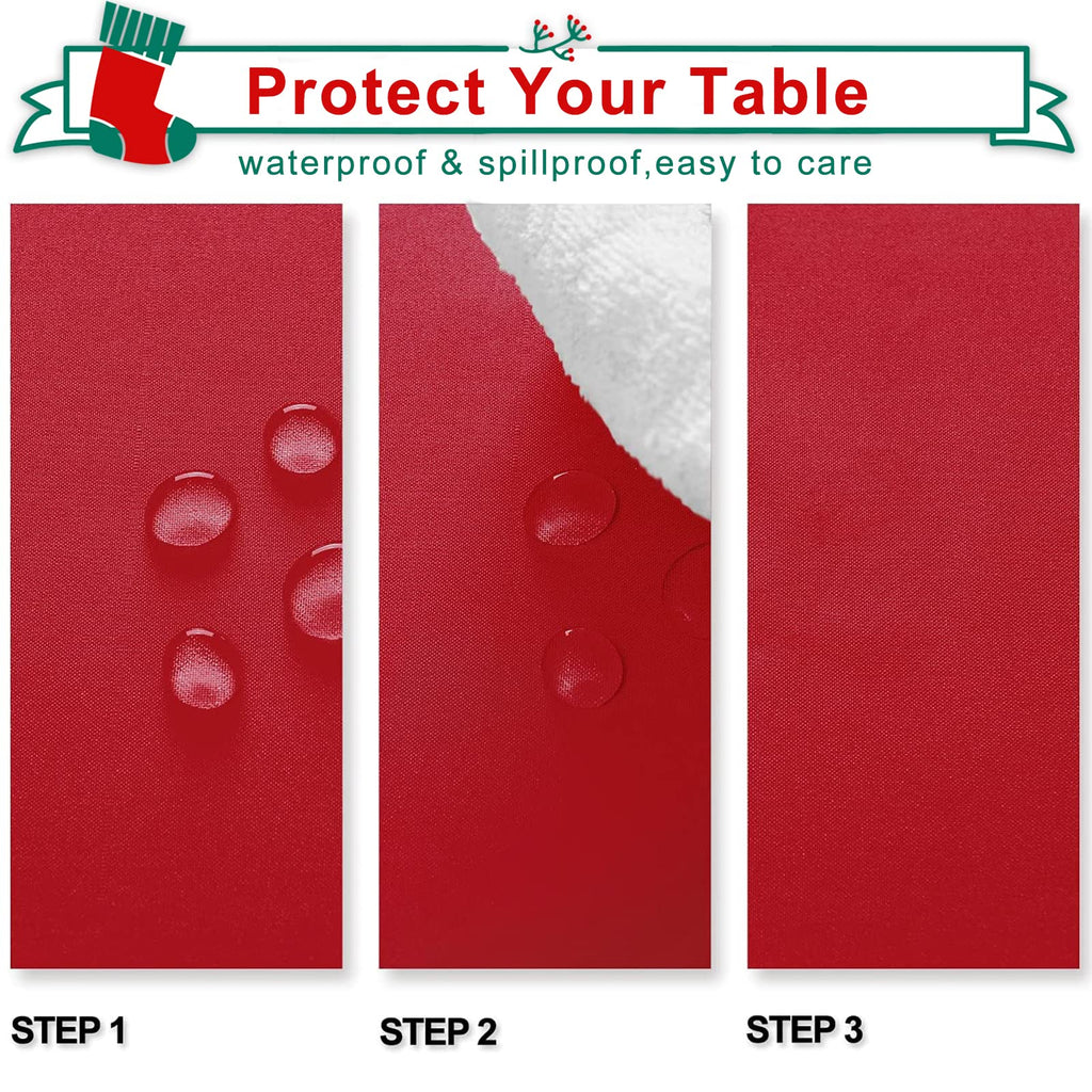 2 Pieces Red Tablecloth Rectangle, 52 x 70 Inch