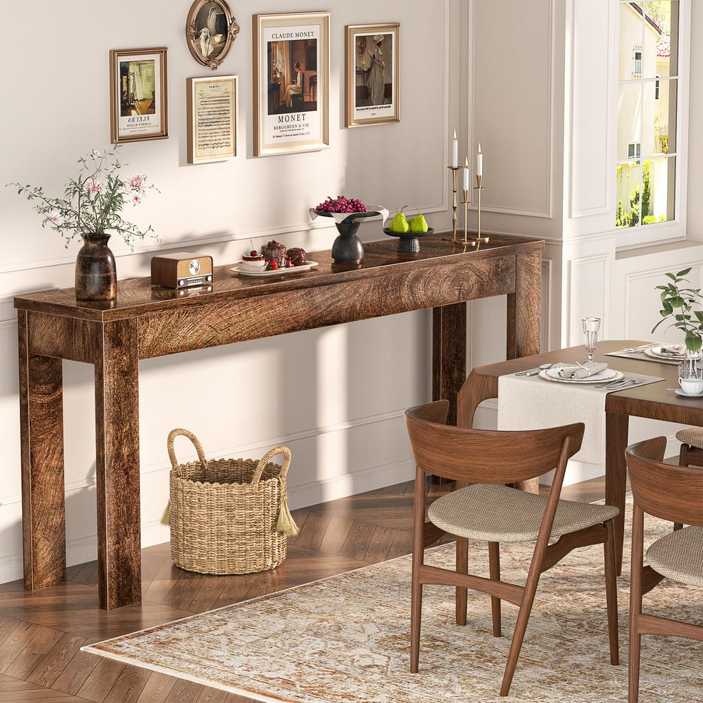 Console Table, 47" Farmhouse Sofa Tables Narrow Long
